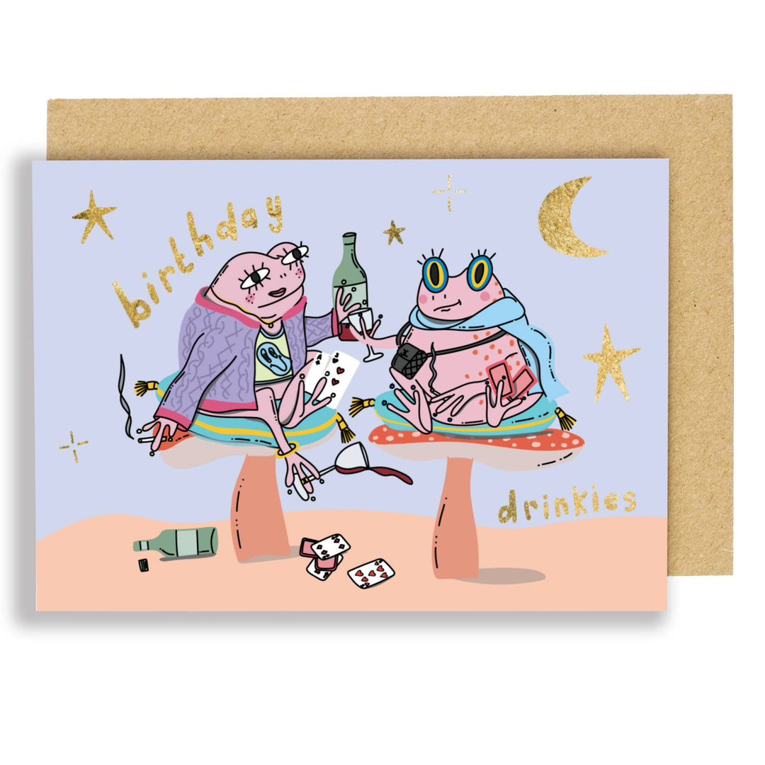 Frogs Drinkies Card