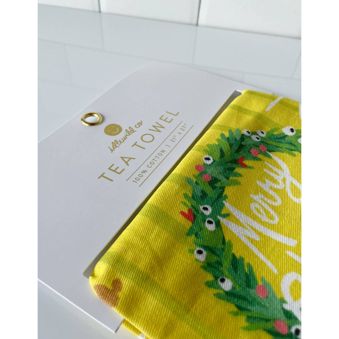 Festive Fireplace Tea Towel