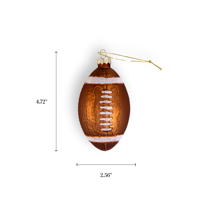Football Glass Christmas Ornament