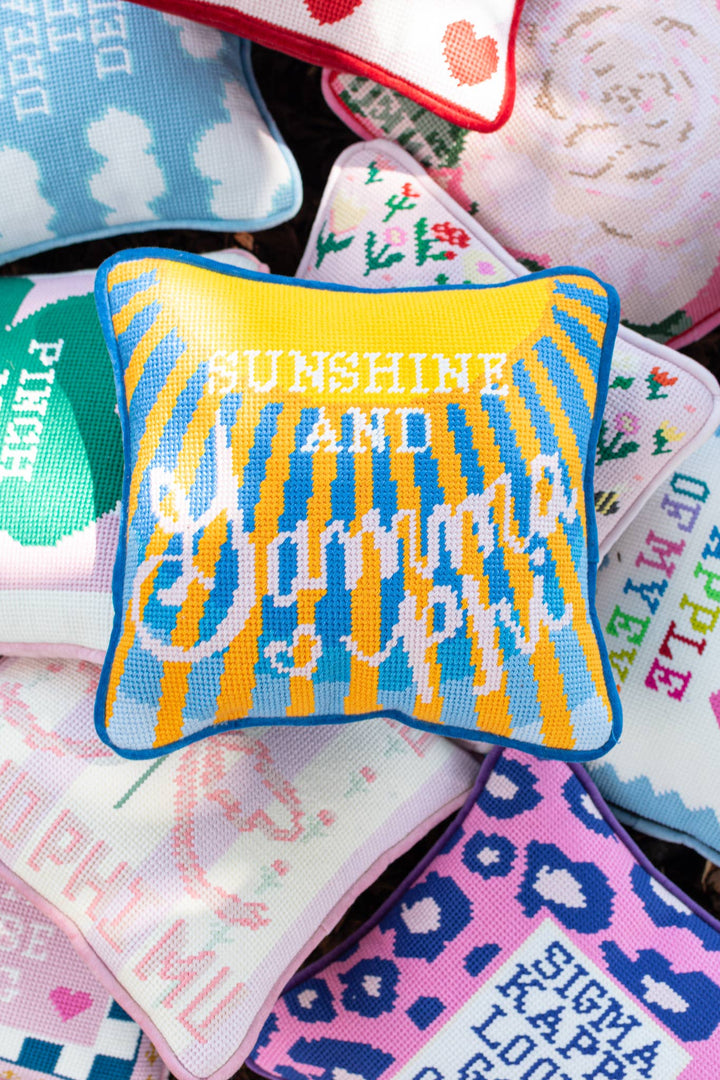 Sorority Needlepoint Pillow: Alpha Phi