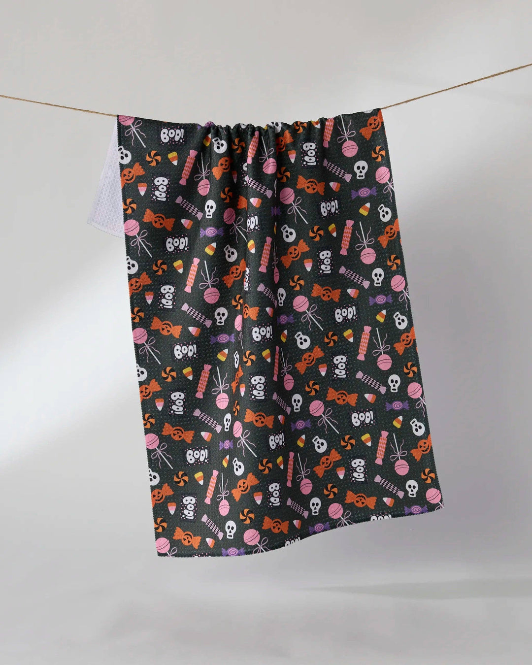 Spooky Sweets Tea Towel: Black