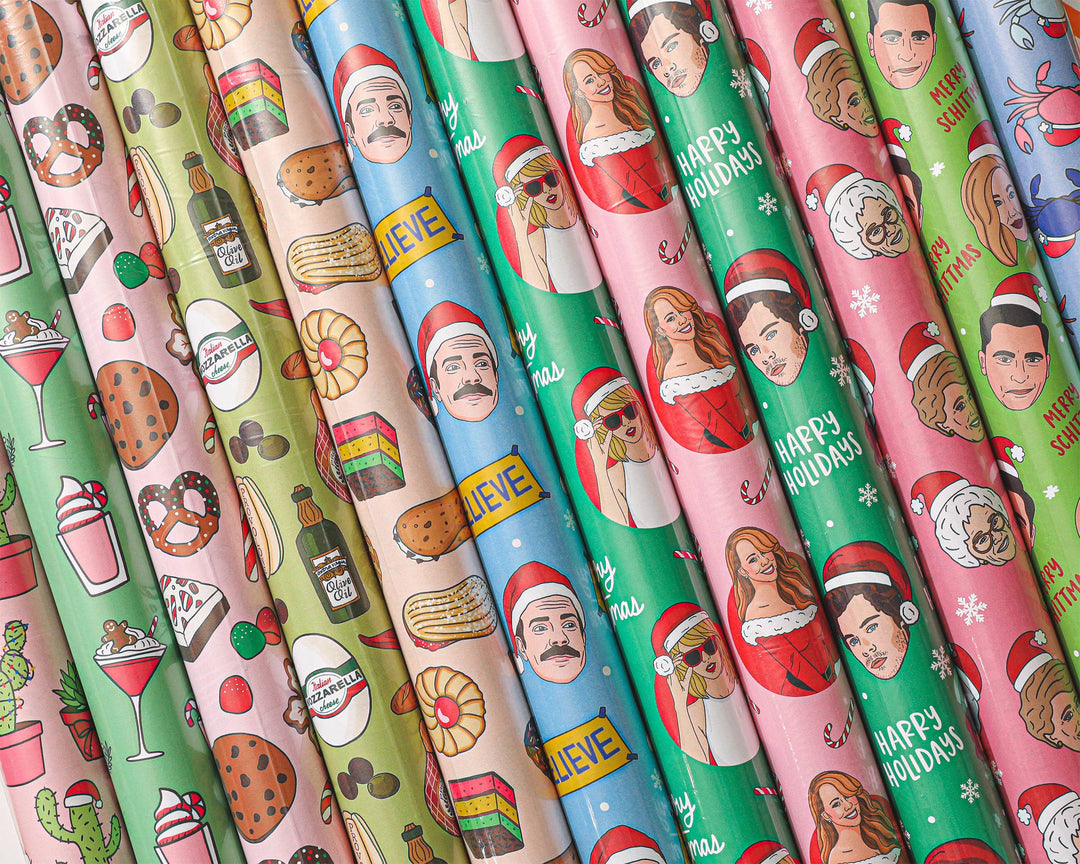 Golden Christmas Wrapping Paper Roll