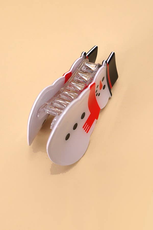 Snowman Hair Claw Clips