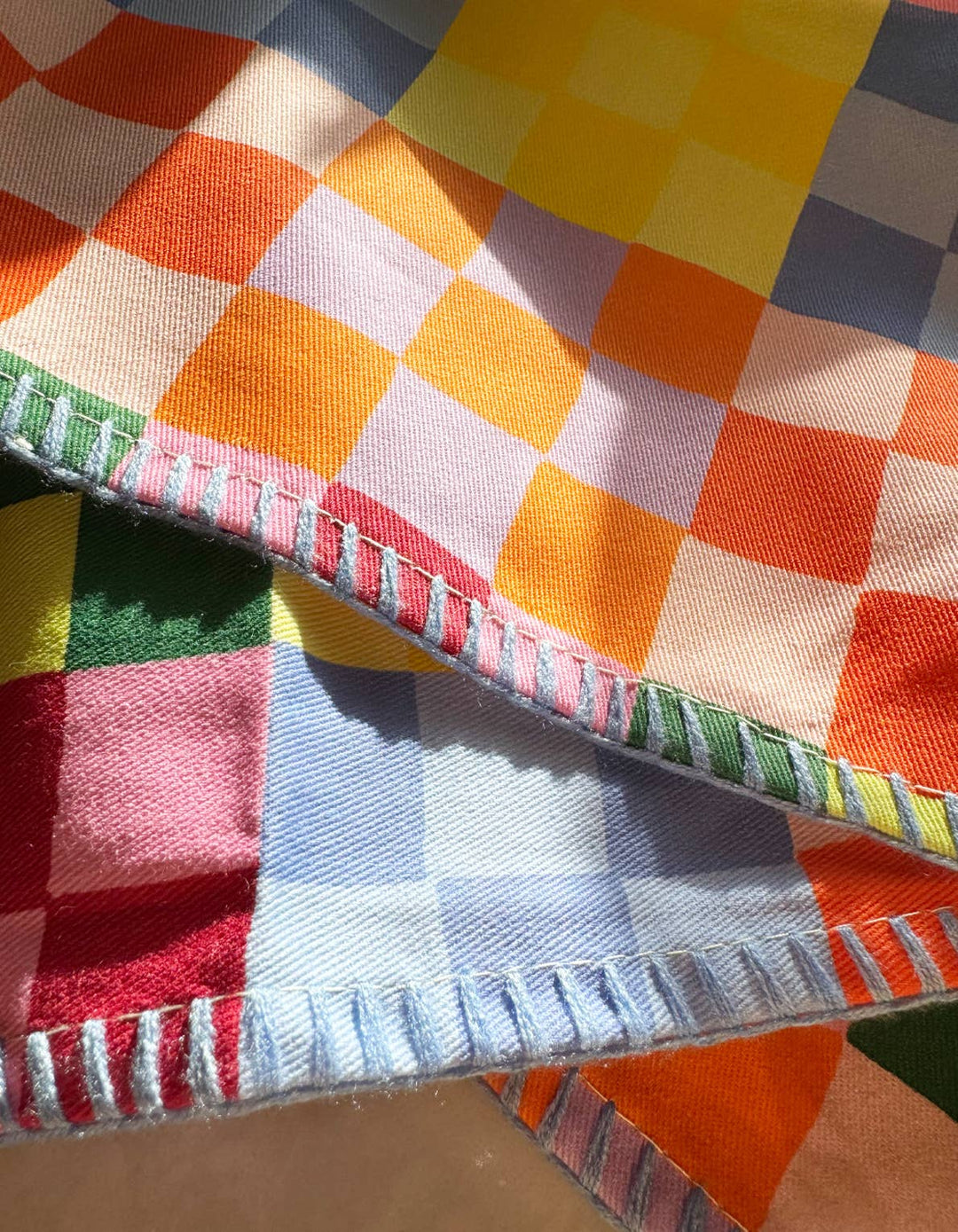 Rainbow Check (Embroidery Detail)