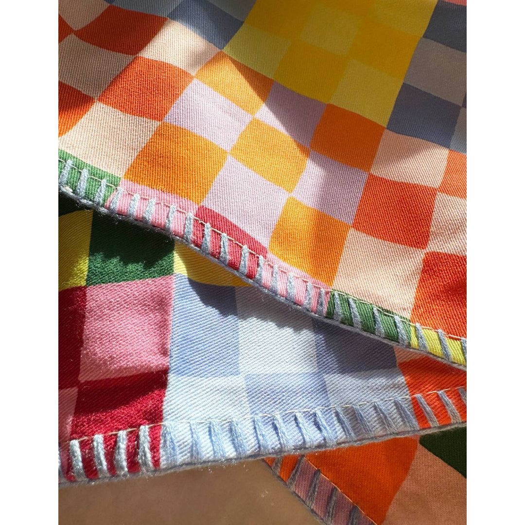 Rainbow Check (Embroidery Detail)
