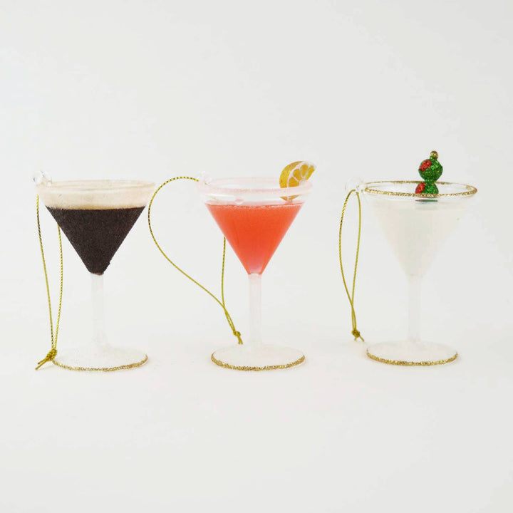 Martini Glass Ornament Set