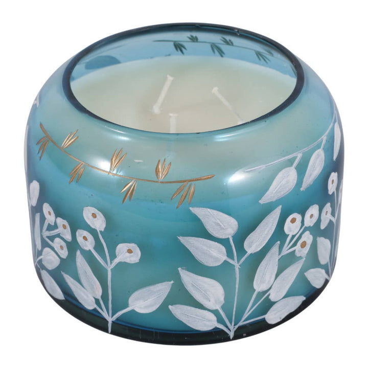 Jasmine Floral Blue Candle