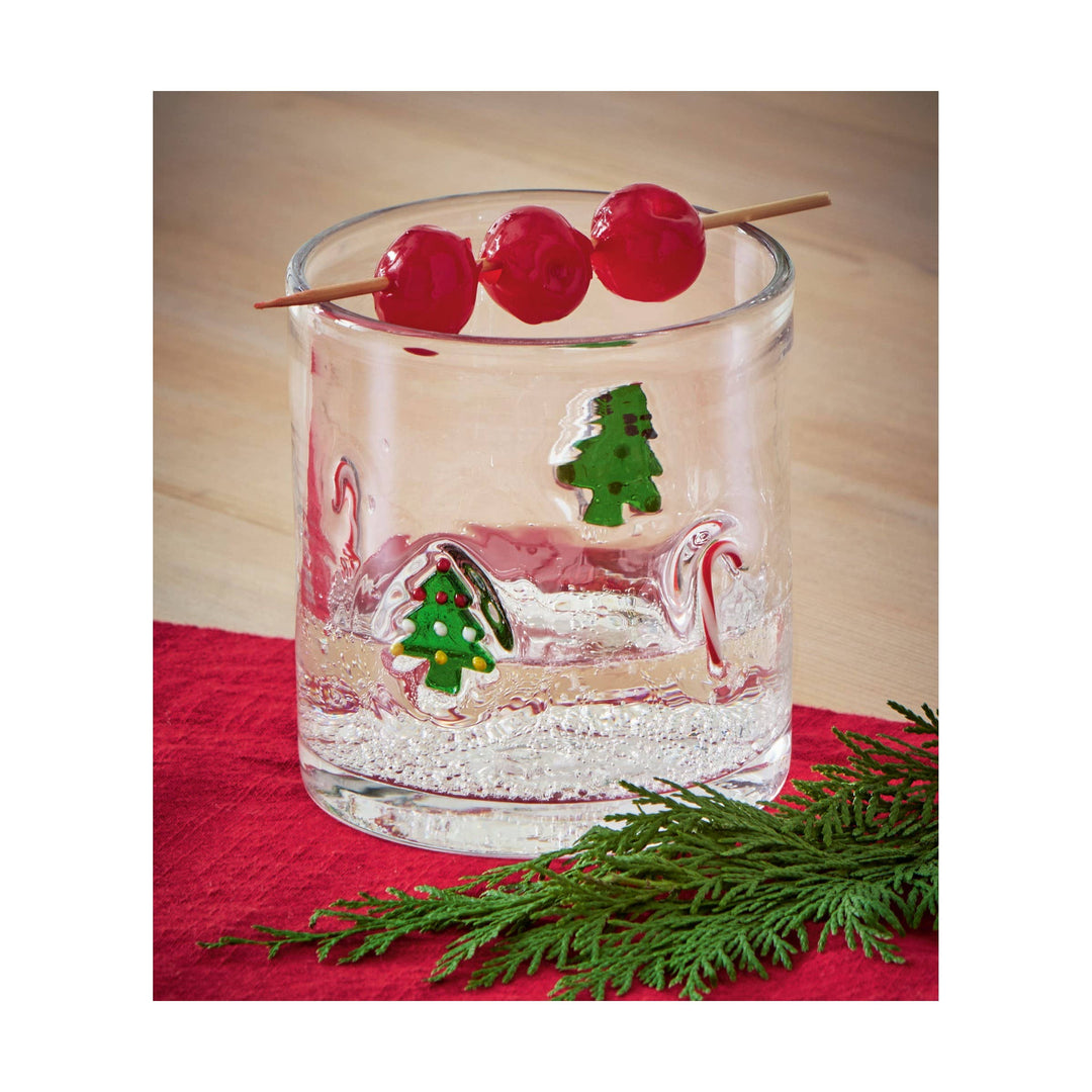 Tree & Candy Cane Glass