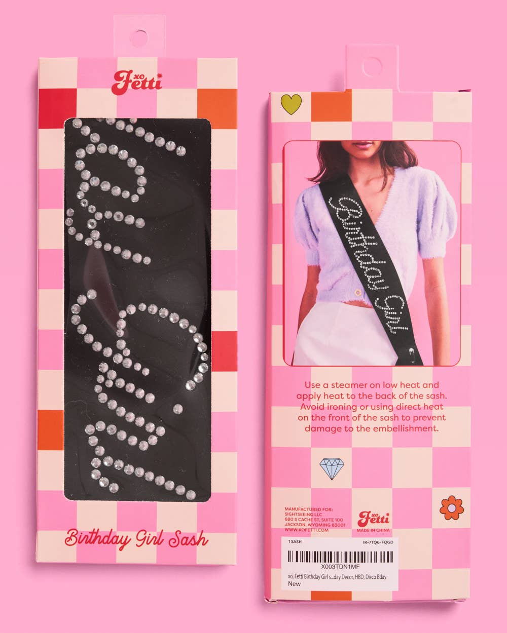 Black Rhinestone Birthday Sash