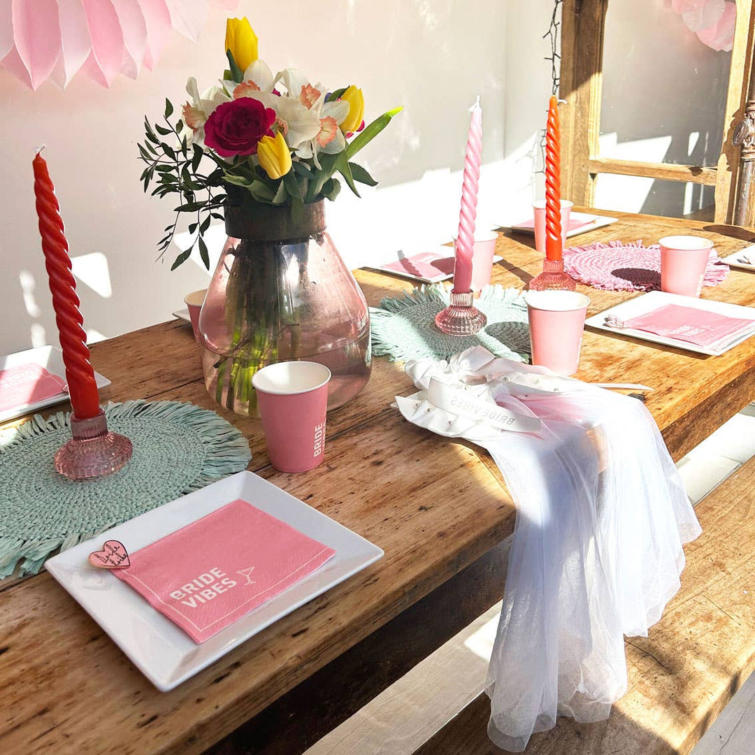 Bride Vibes Pink Cocktail Napkins