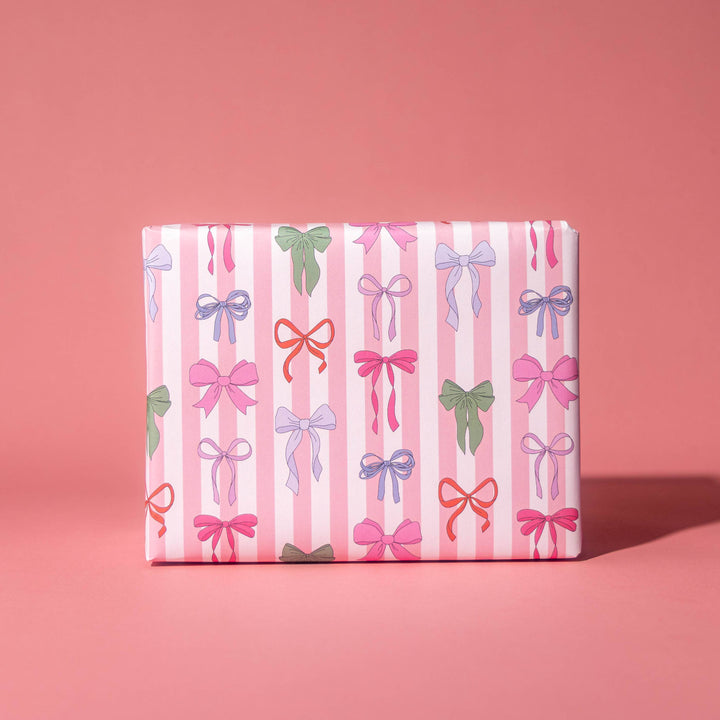 Striped Bows Gift Wrap Rolls