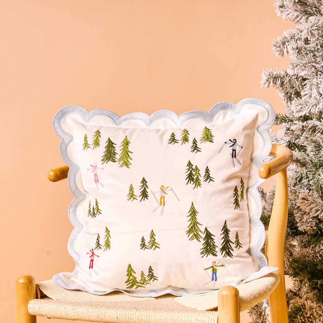 Aprés Ski Scalloped Throw Pillow