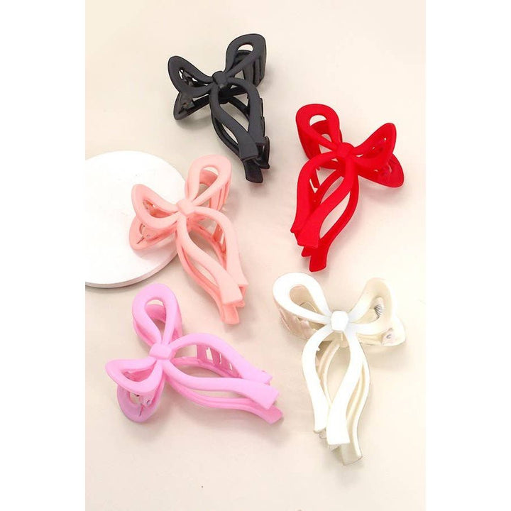 Red Matte Bow Clip