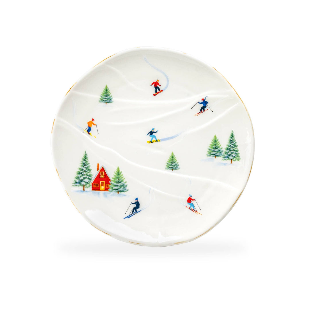 Winter Ski Slope Dessert Plate