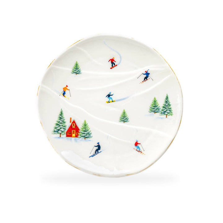 Winter Ski Slope Dessert Plate