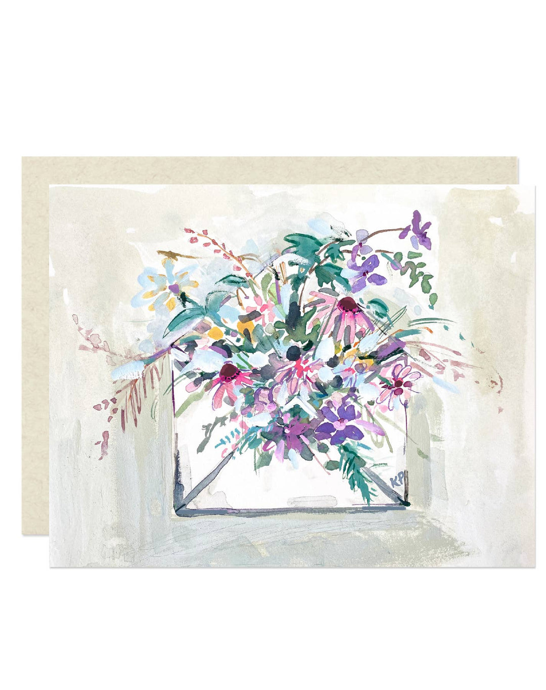 Envelope With Flowers Greeting Card