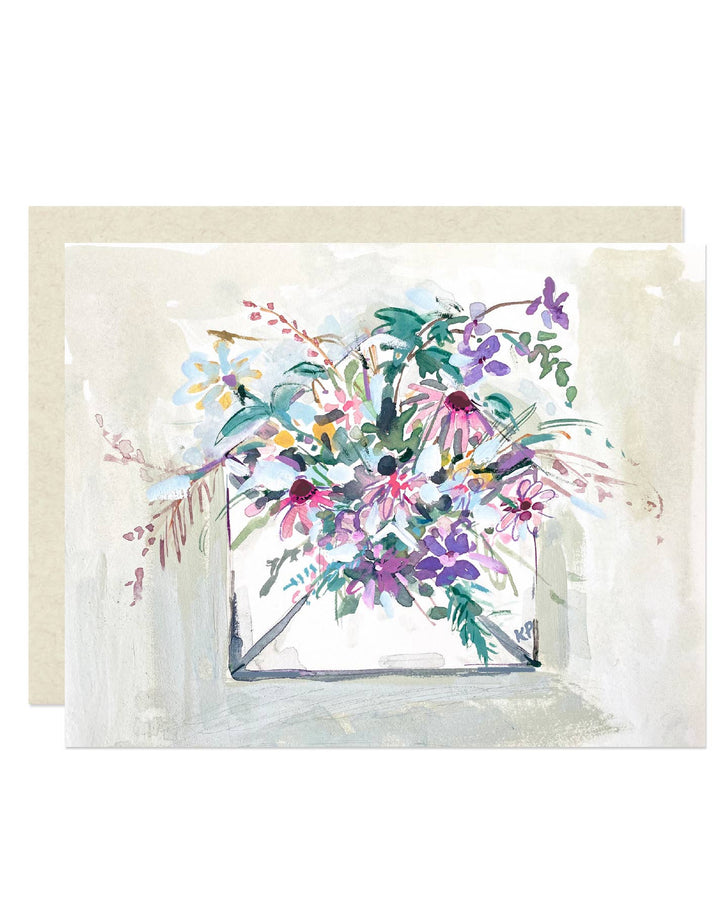Envelope With Flowers Greeting Card