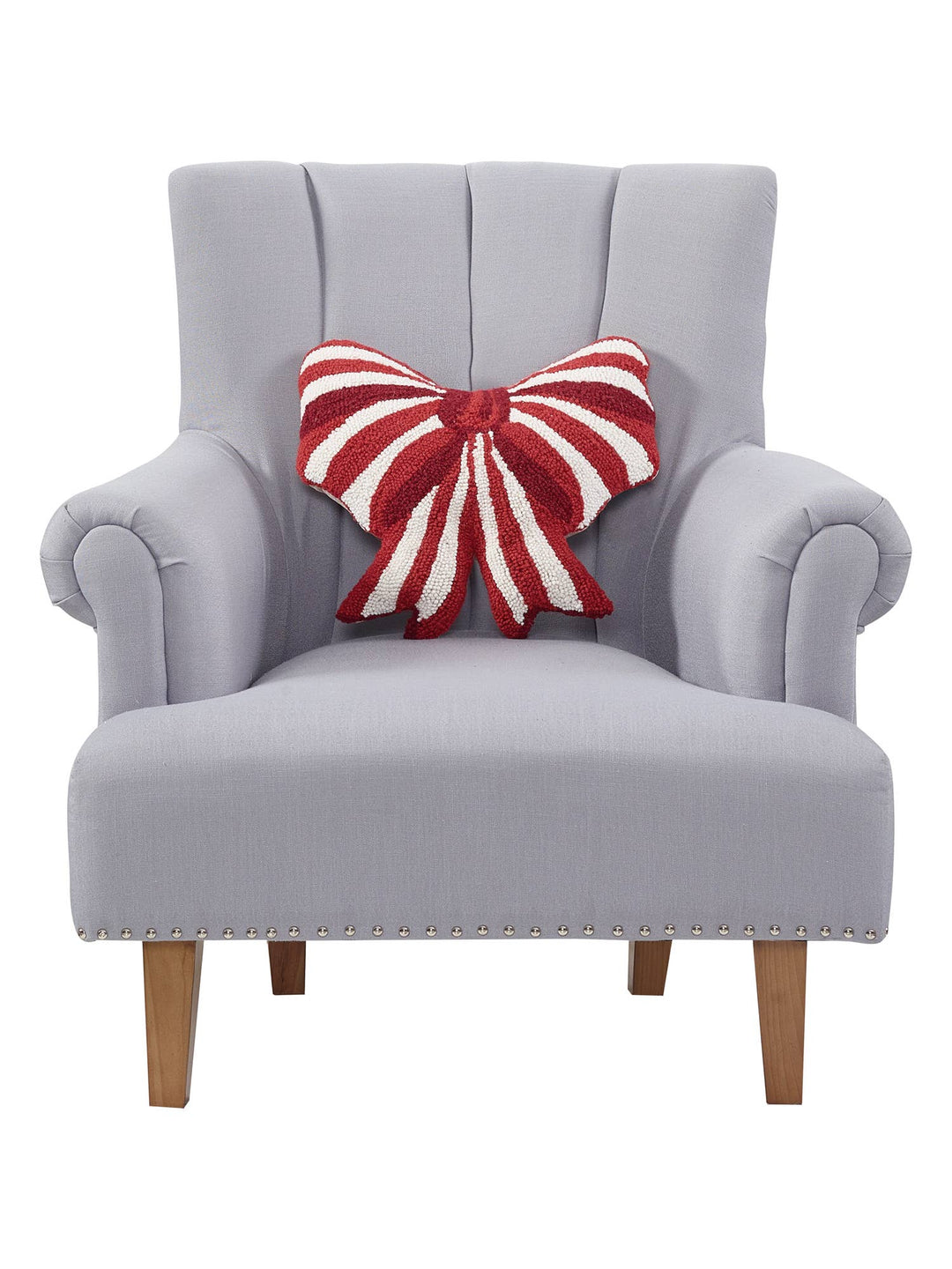 Shaped Red & White Bow Hook Pillow