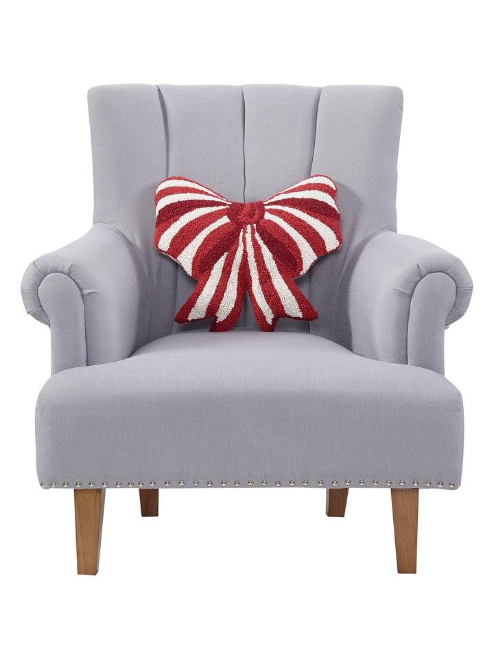 Shaped Red & White Bow Hook Pillow