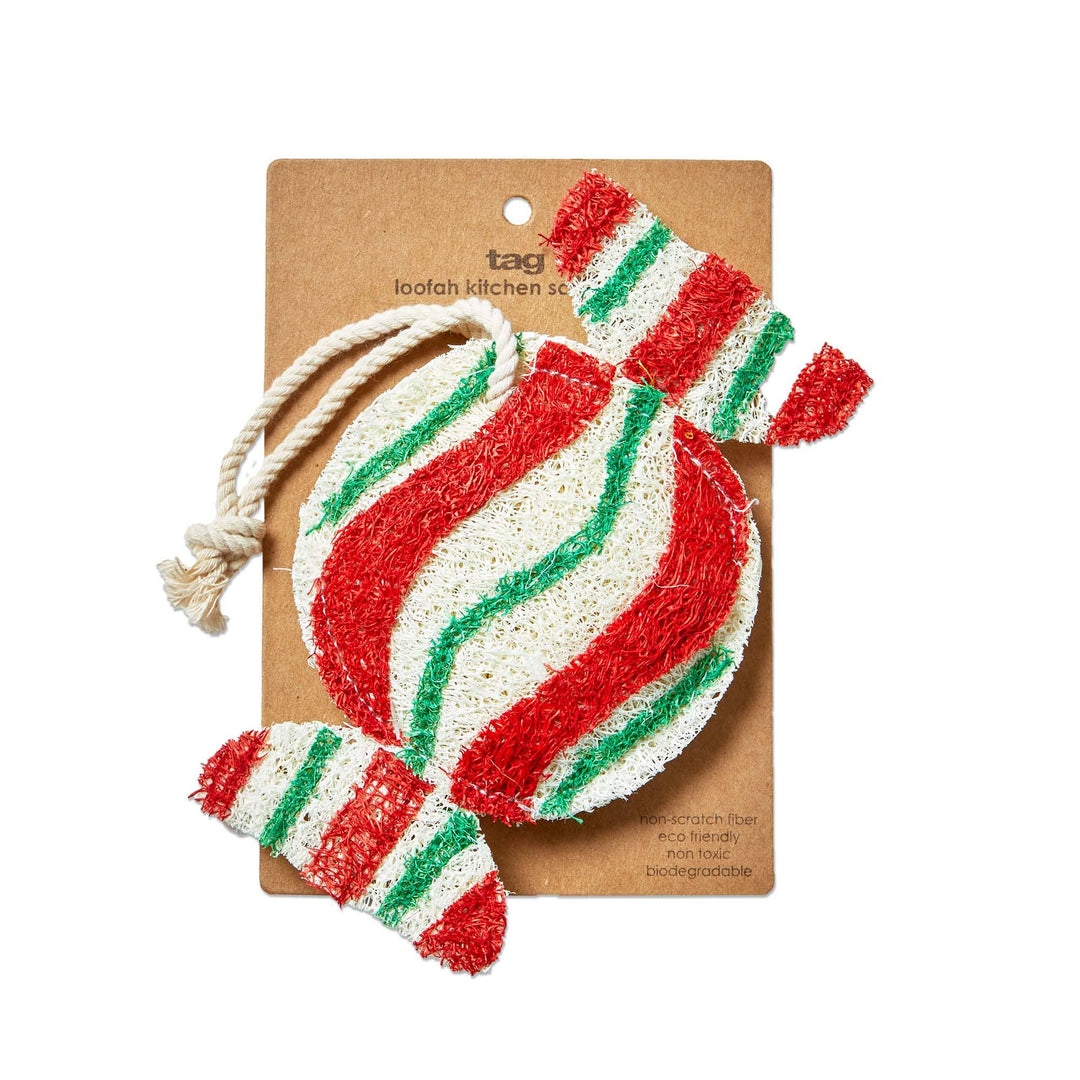 Christmas Peppermint Candy Loofah Scrubber