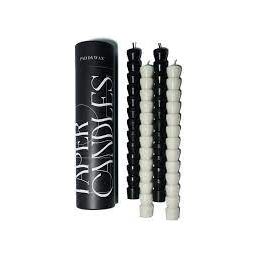 Black / White Unscented Taper Candles (Set of 4)