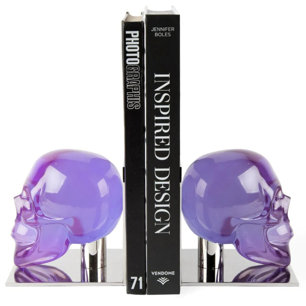 Acrylic Skull Bookend Set