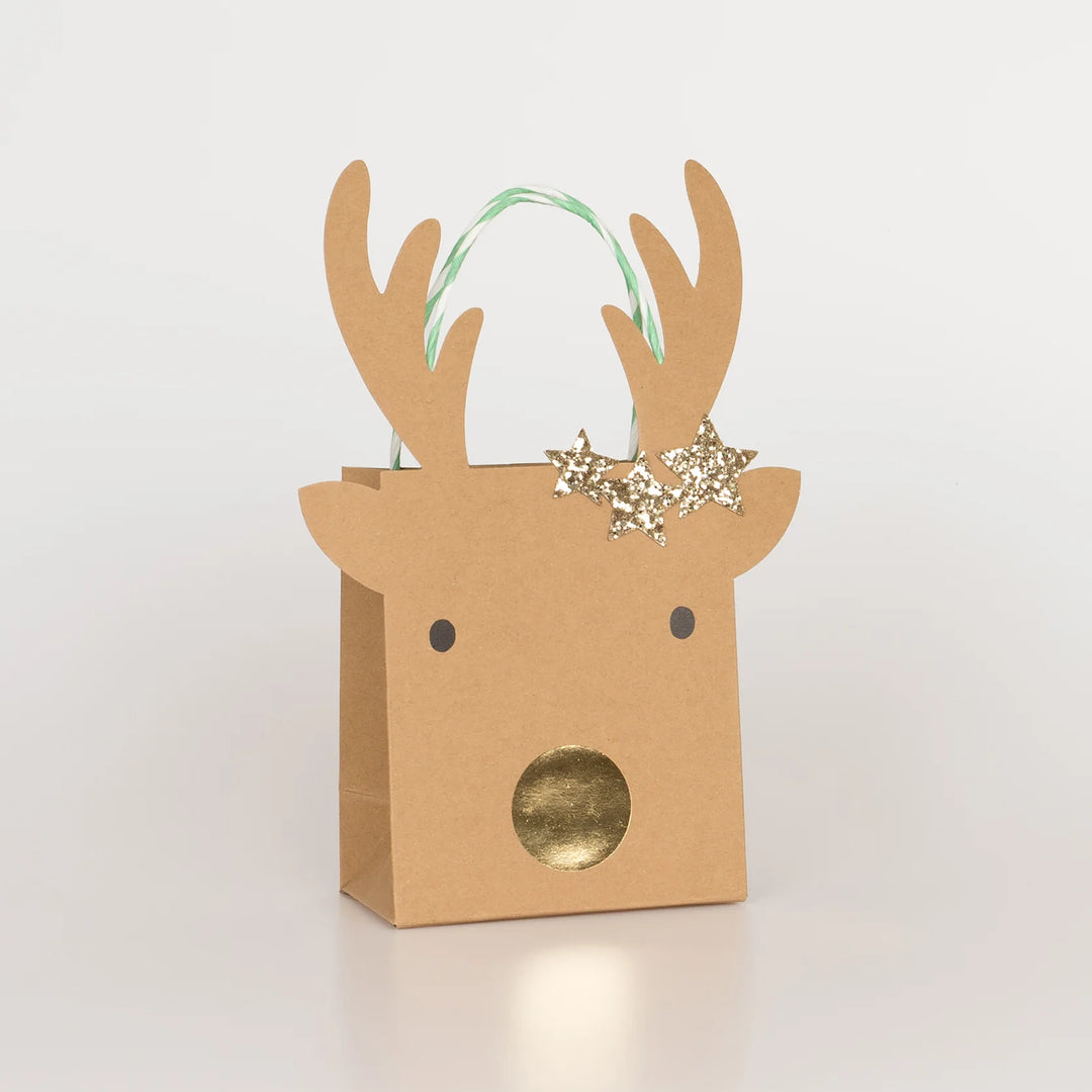 Small Reindeer With Stars Gift Bags