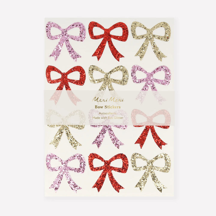 Eco Glitter Bow Stickers