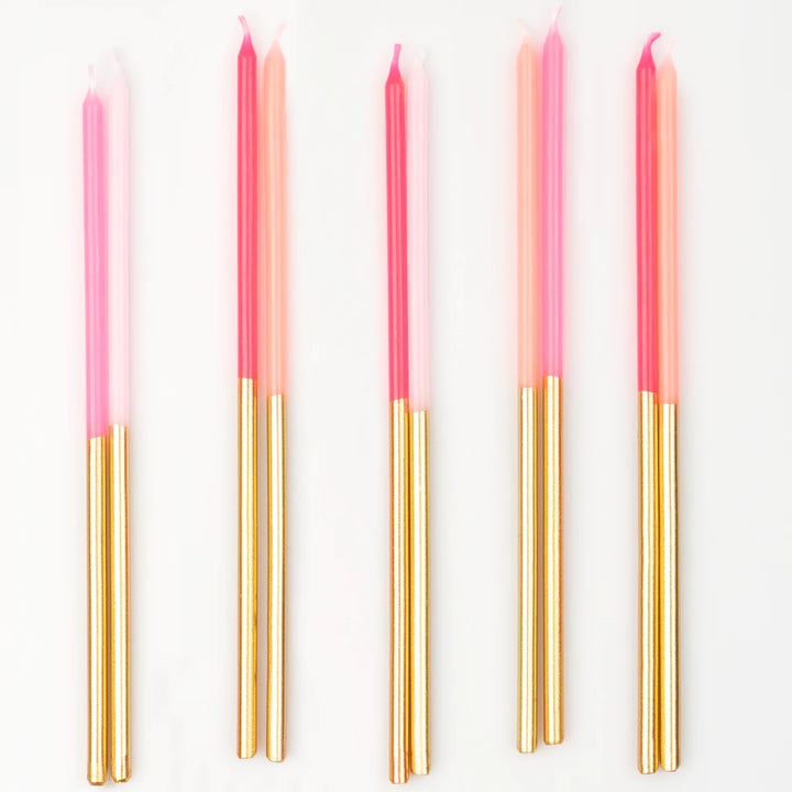 Gold Dipped Pink Mix Candles