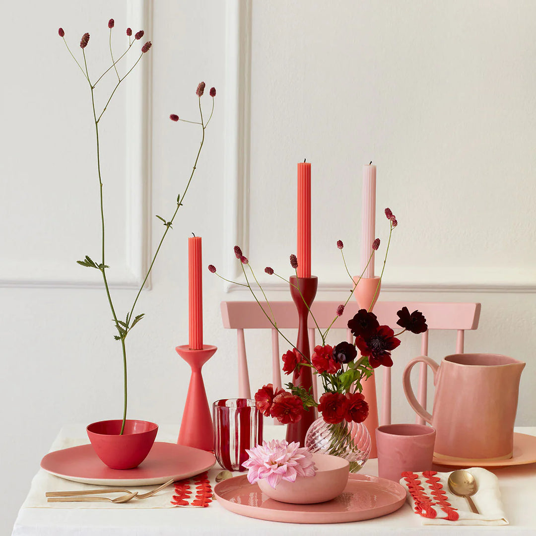 Tomato Red Table Candles