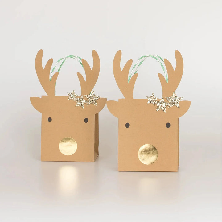 Small Reindeer With Stars Gift Bags