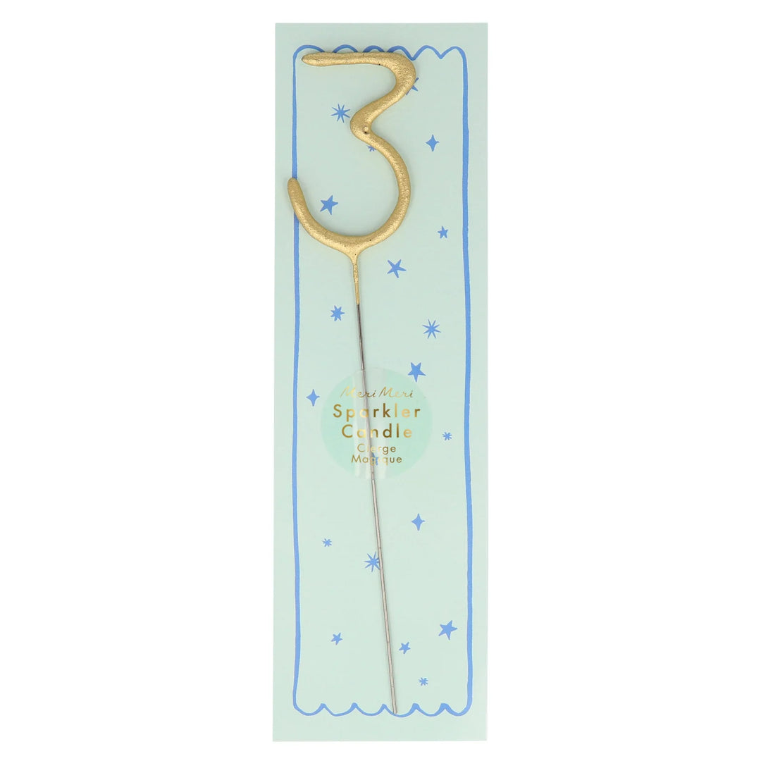 Gold Sparkler Numbers 0 to 9 Candles