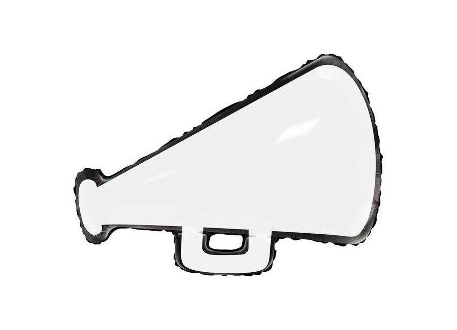 White Cheer Megaphone Balloon