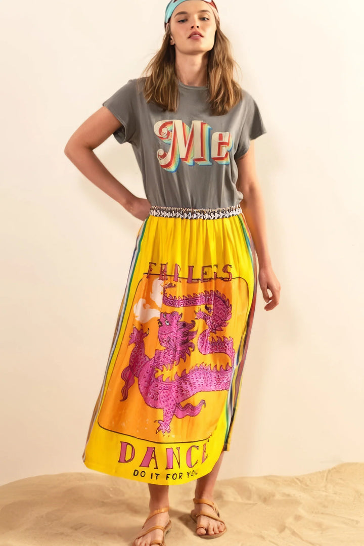 Fearless Dance Alexa Printed Midi Skirt