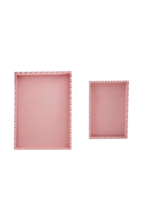 Wood Scalloped Trays