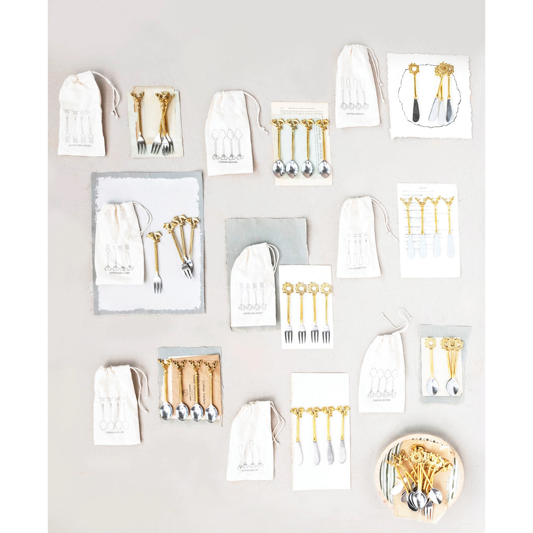 Deer Stainless Steel and Brass Forks
