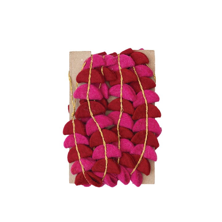 Pink & Burgundy Wool Felt Garland