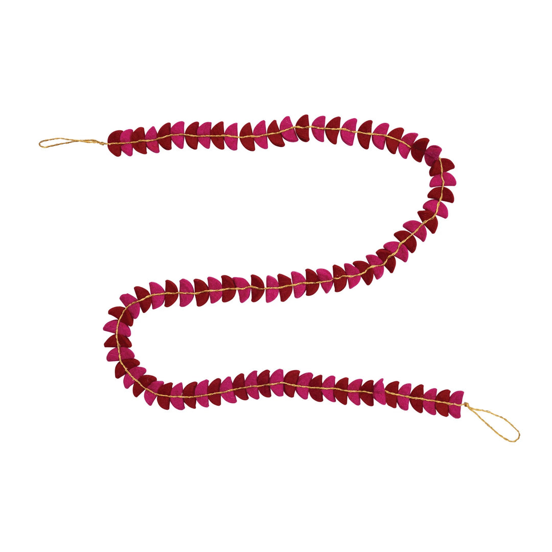 Pink & Burgundy Wool Felt Garland