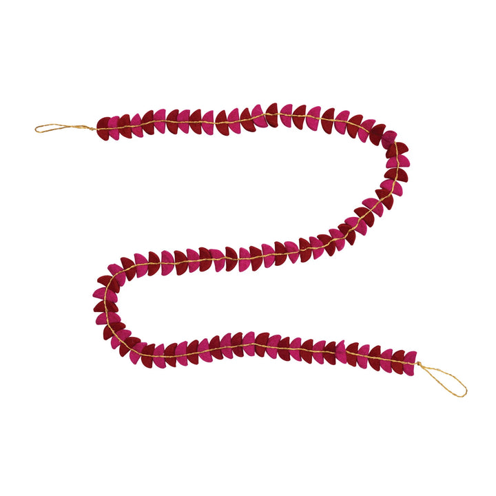 Pink & Burgundy Wool Felt Garland