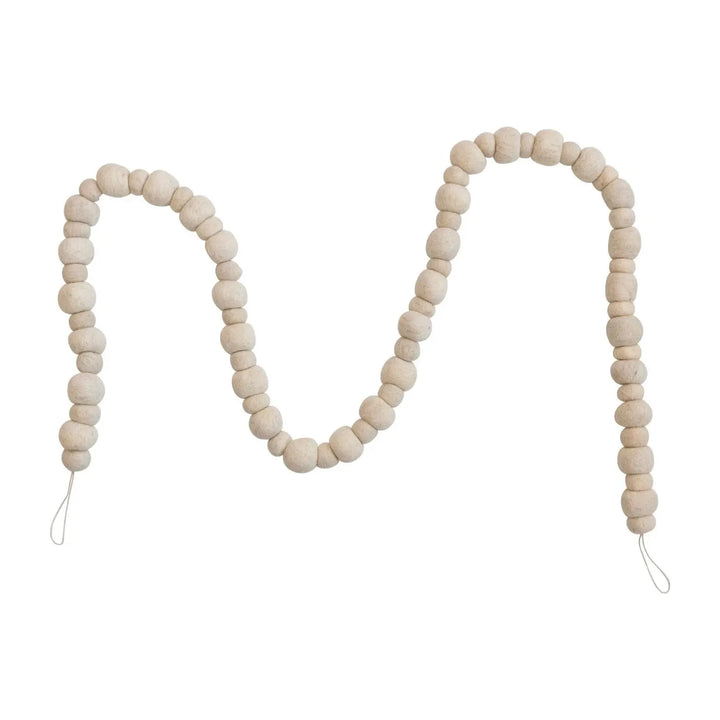Cream Wool Felt Ball Garland