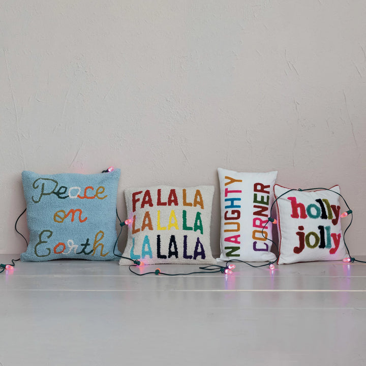 Holly Jolly Pom Pom Pillow