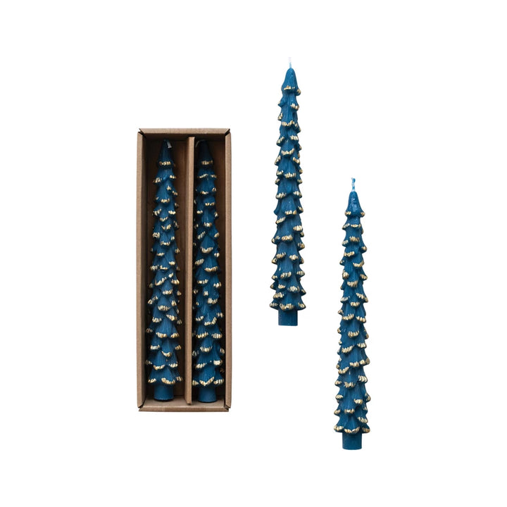 Blue Unscented Tree Shaped Tapers