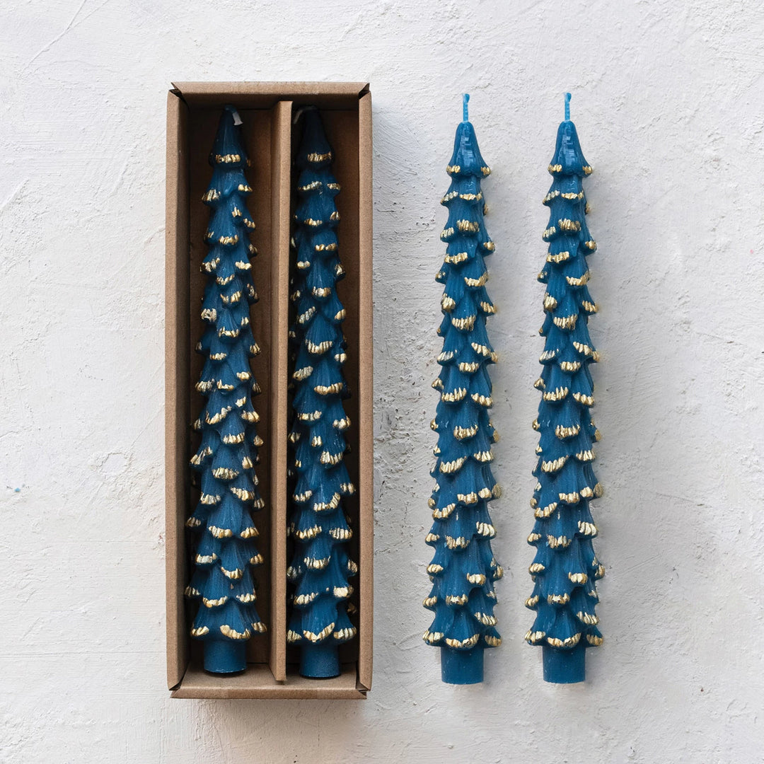 Blue Unscented Tree Shaped Tapers