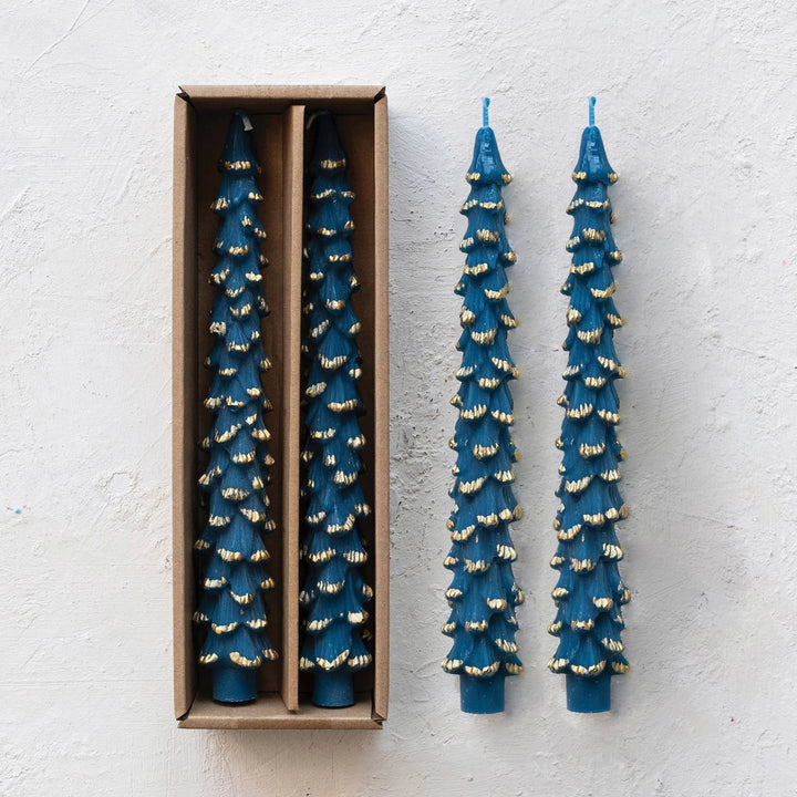 Blue Unscented Tree Shaped Tapers