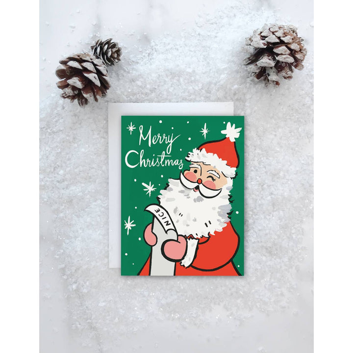 Retro Santa Card - Boxed Set of 8