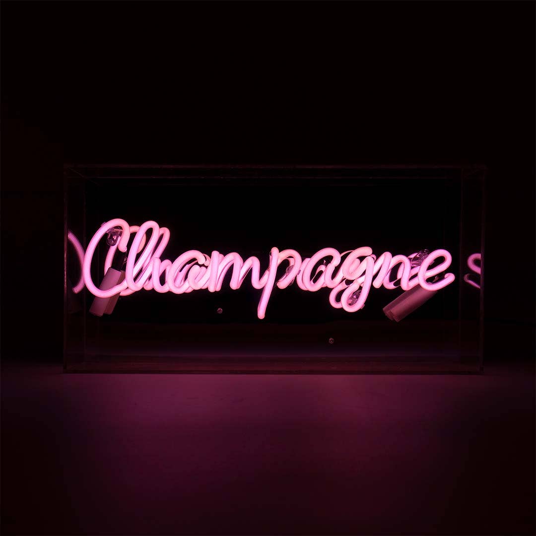 Cursive Neon Champagne Sign 