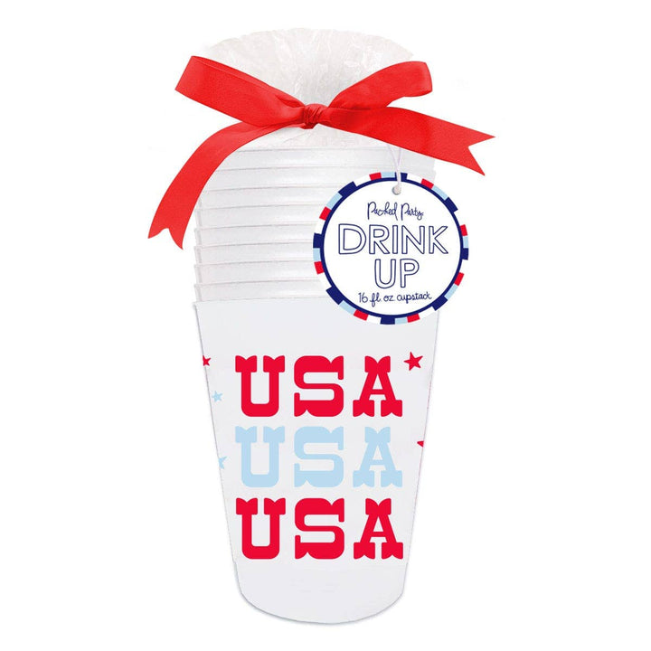Fourth of July Cups Plastic Reusable USA America 4th of July