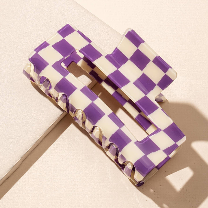 Checkered Rectangle Hair Claw
