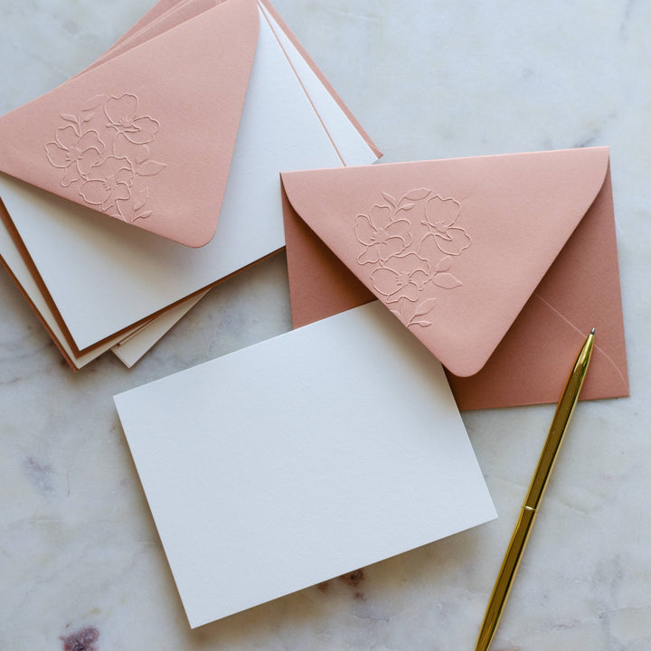 Embossed Envelopes and Blank Stationery Set