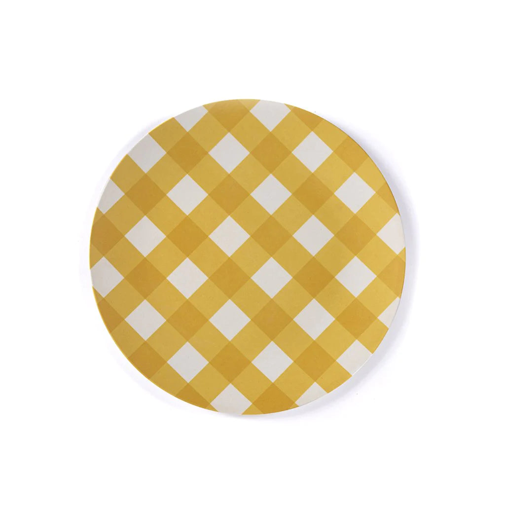 Ainsley Checkered Yellow Appetizer Plates
